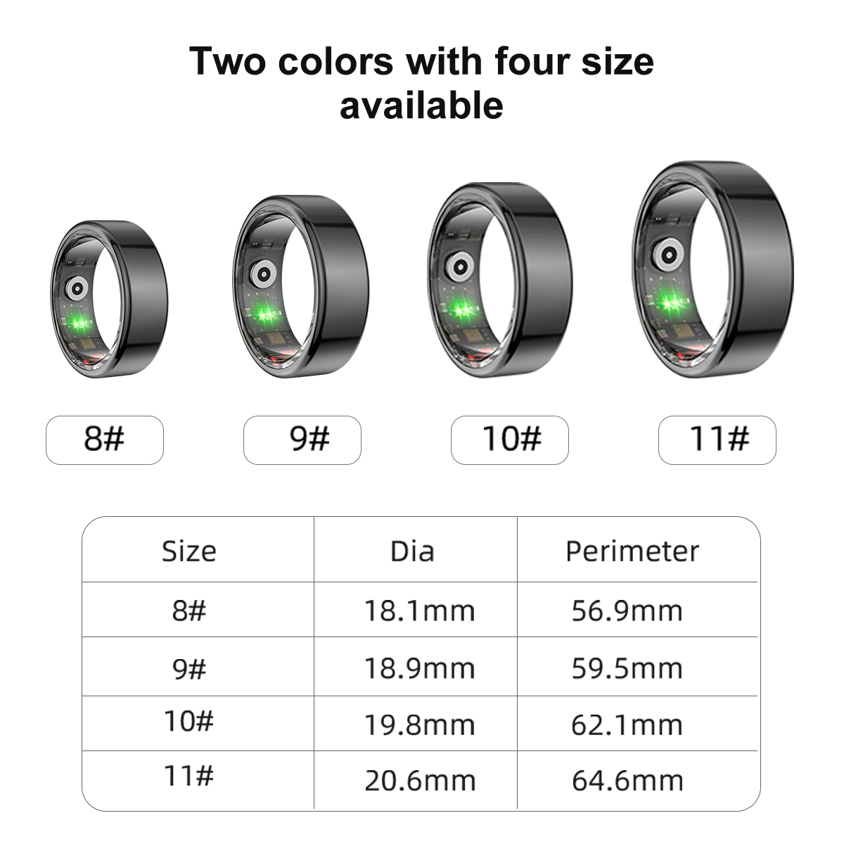 R02 Smart Ring-ի չափերը