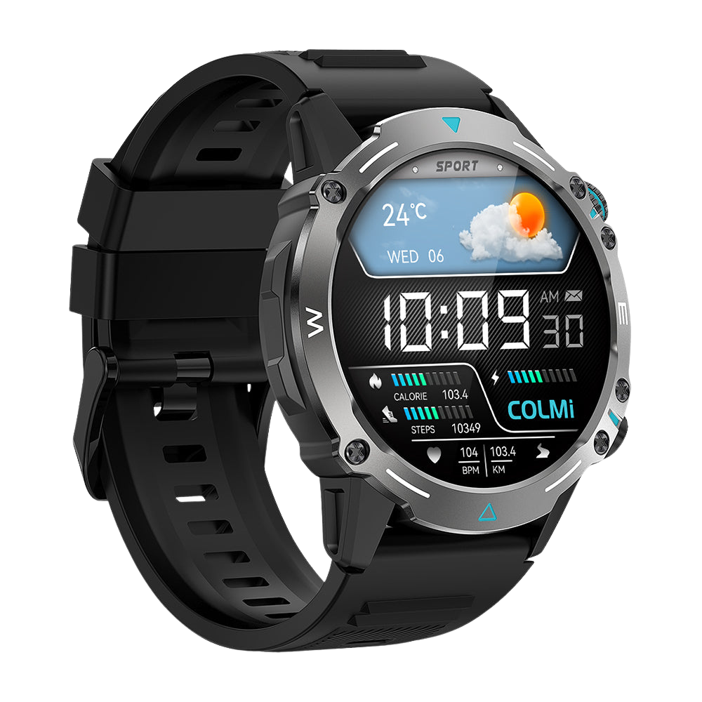 COLMI M42 Smartwatch 1.43″ AMOLED Display 100+ Sports Mode Voice Calling Smart Watch black color left view