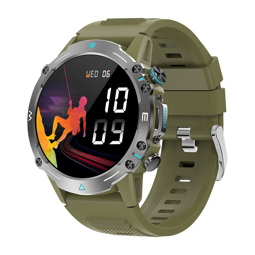 ساعة ذكية COLMI M42 بشاشة AMOLED مقاس 1.43 بوصة تدعم أكثر من 100 وضع رياضي مع مكالمات صوتية، لون أخضر، المنظر الأيمن