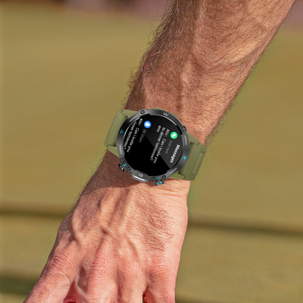 Colmi M42 smartwatch with synchronization information feature, slim design, 100+ sports modes, and 10-day battery life.