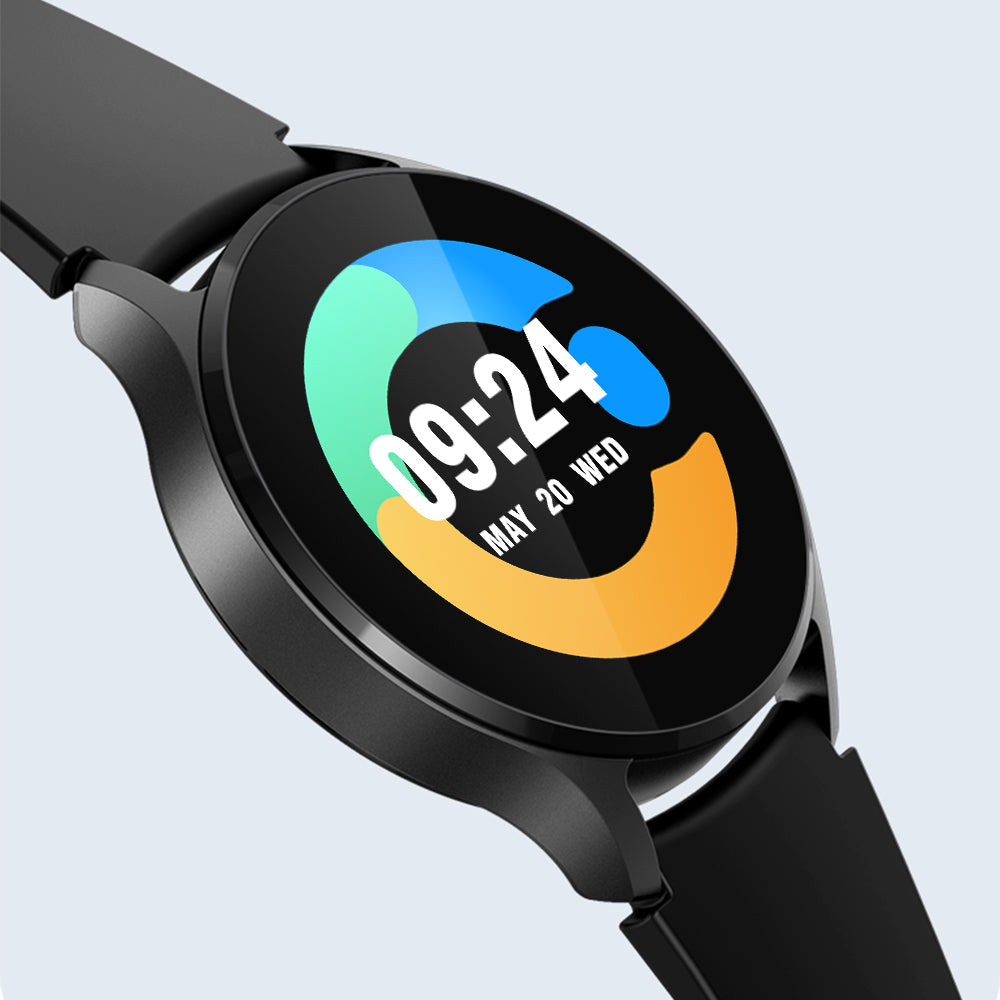 Colmi i28 Ultra smartwatch showcasing HD AMOLED screen, advanced health tracking, 10-day battery life, and IP68 waterproof rating.