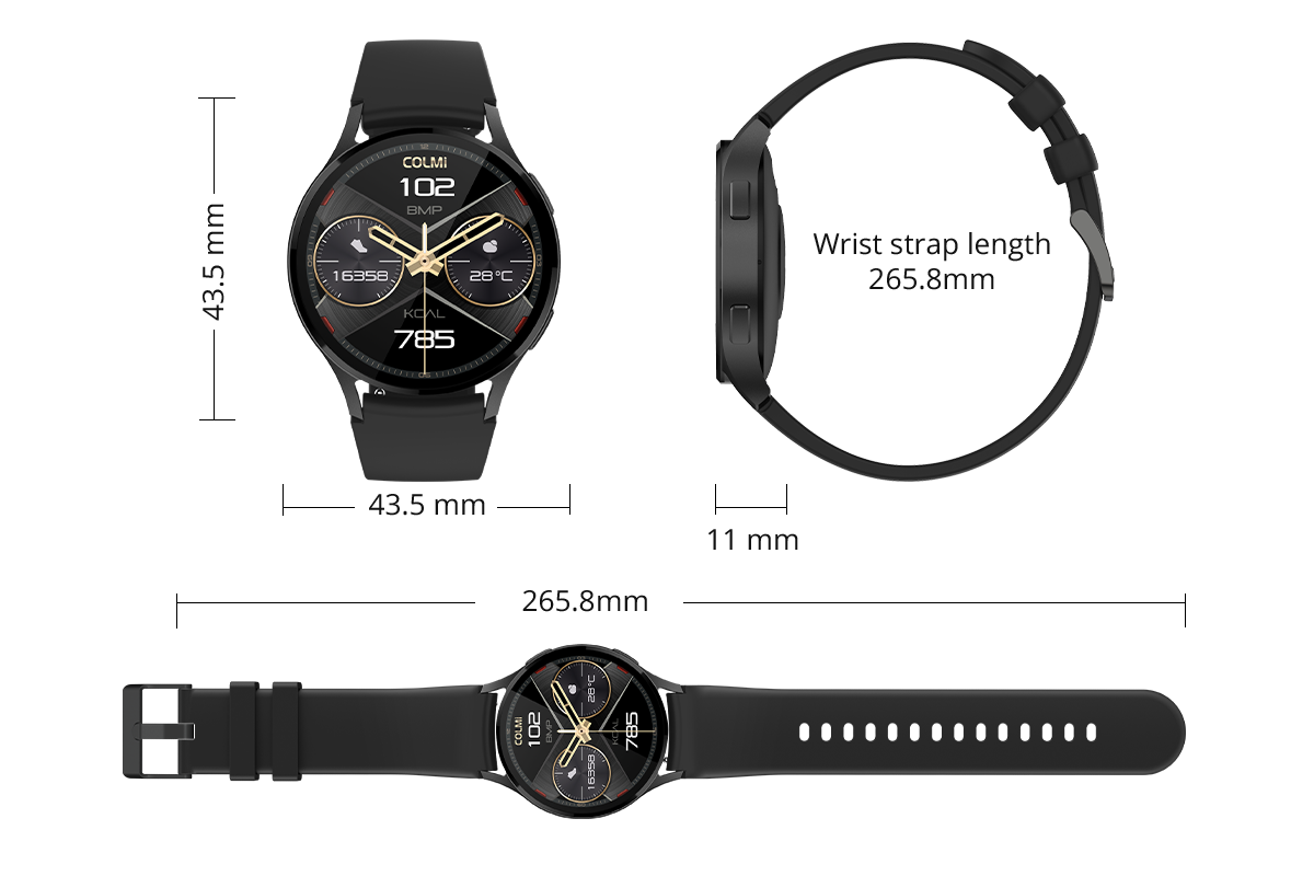 Colmi i28 Ultra smartwatch preview showcasing advanced health tracking, 10-day battery life, and IP68 waterproof rating.
