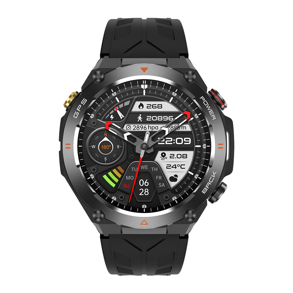 COLMI V75 GPS Smart Watch Rugged Outdoor Fitness Tracker Black Front