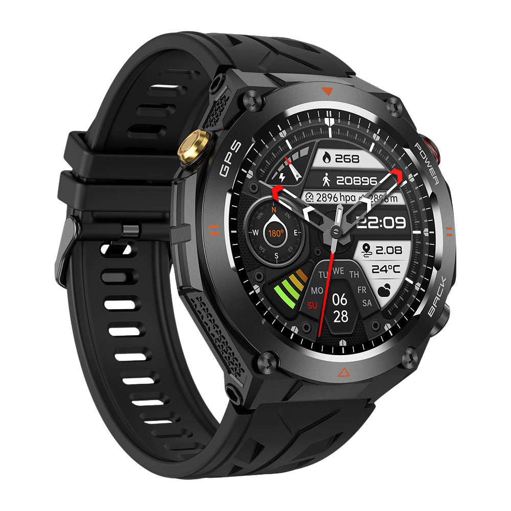COLMI V75 GPS Smart Watch Rugged Outdoor Fitness Tracker Black Left