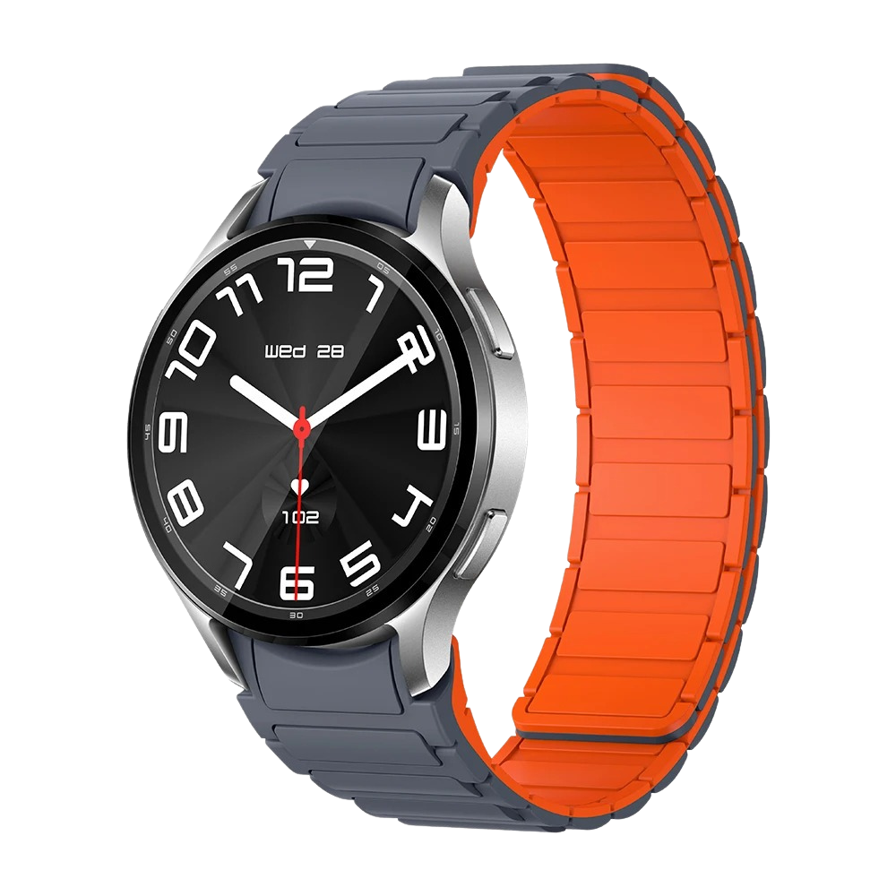 Silver Colmi i28 Ultra smartwatch with magnetic strap, featuring a circular display, advanced health tracking sensors, 10-day battery life, and IP68 waterproof rating.
