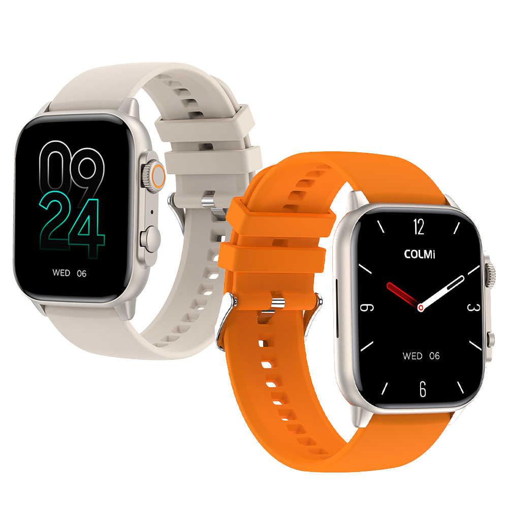 COLMI C81 Smartwatch 2.0″ AMOLED Screen Bluetooth Calling 100+ Sport Mode Smart Watch orange and gold overview